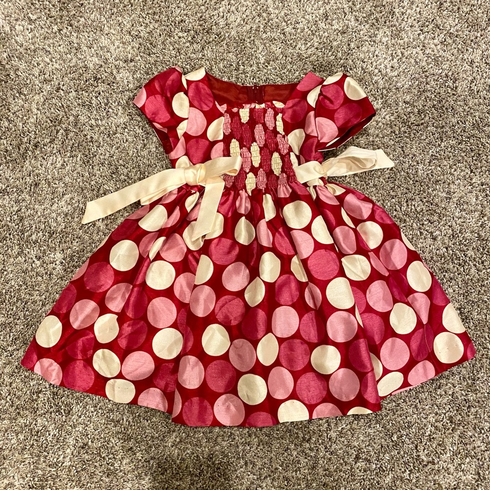 Red and Pink Polka Dot Dress